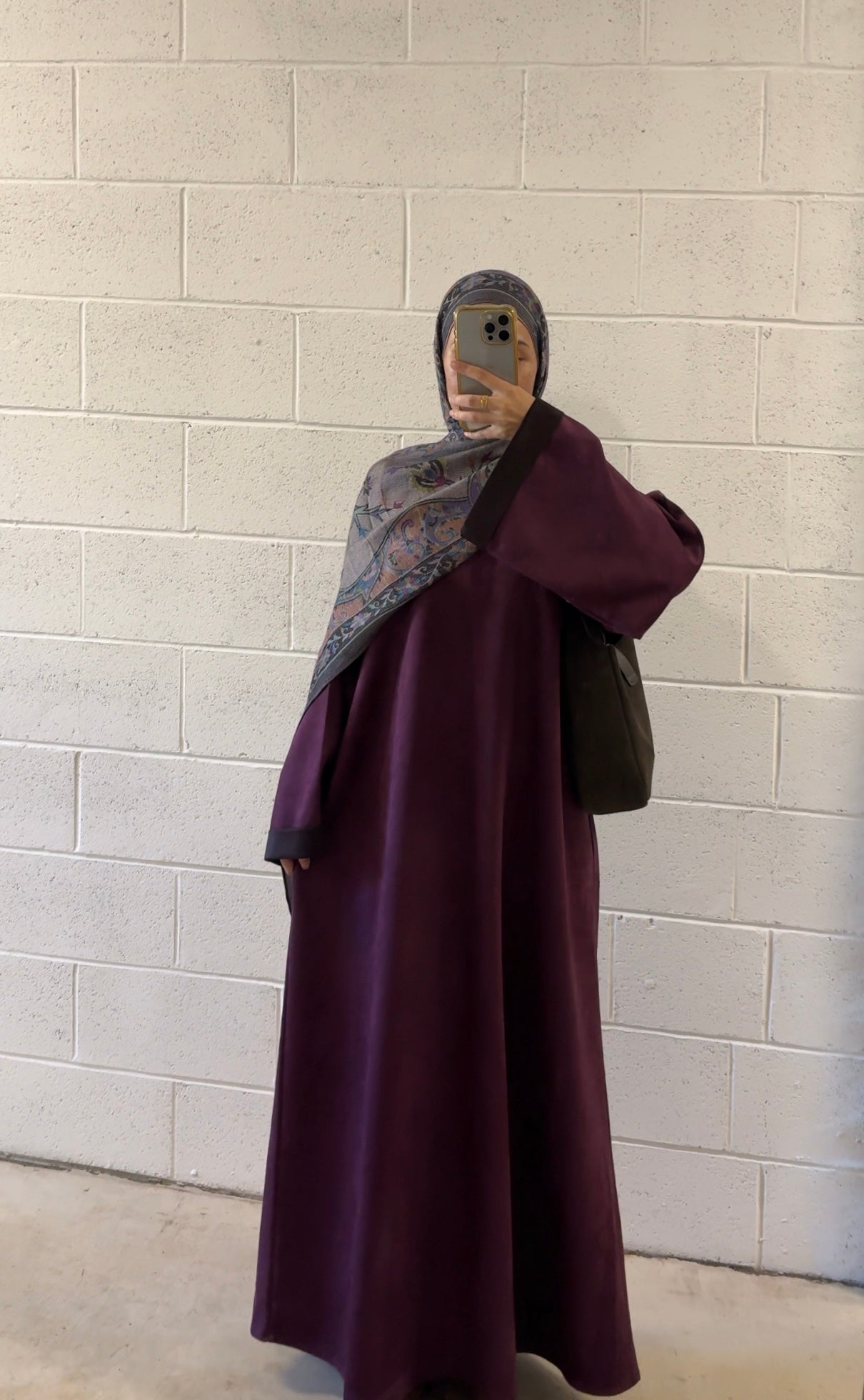 Haya-Suede Winter Abaya-Tyrian Purple