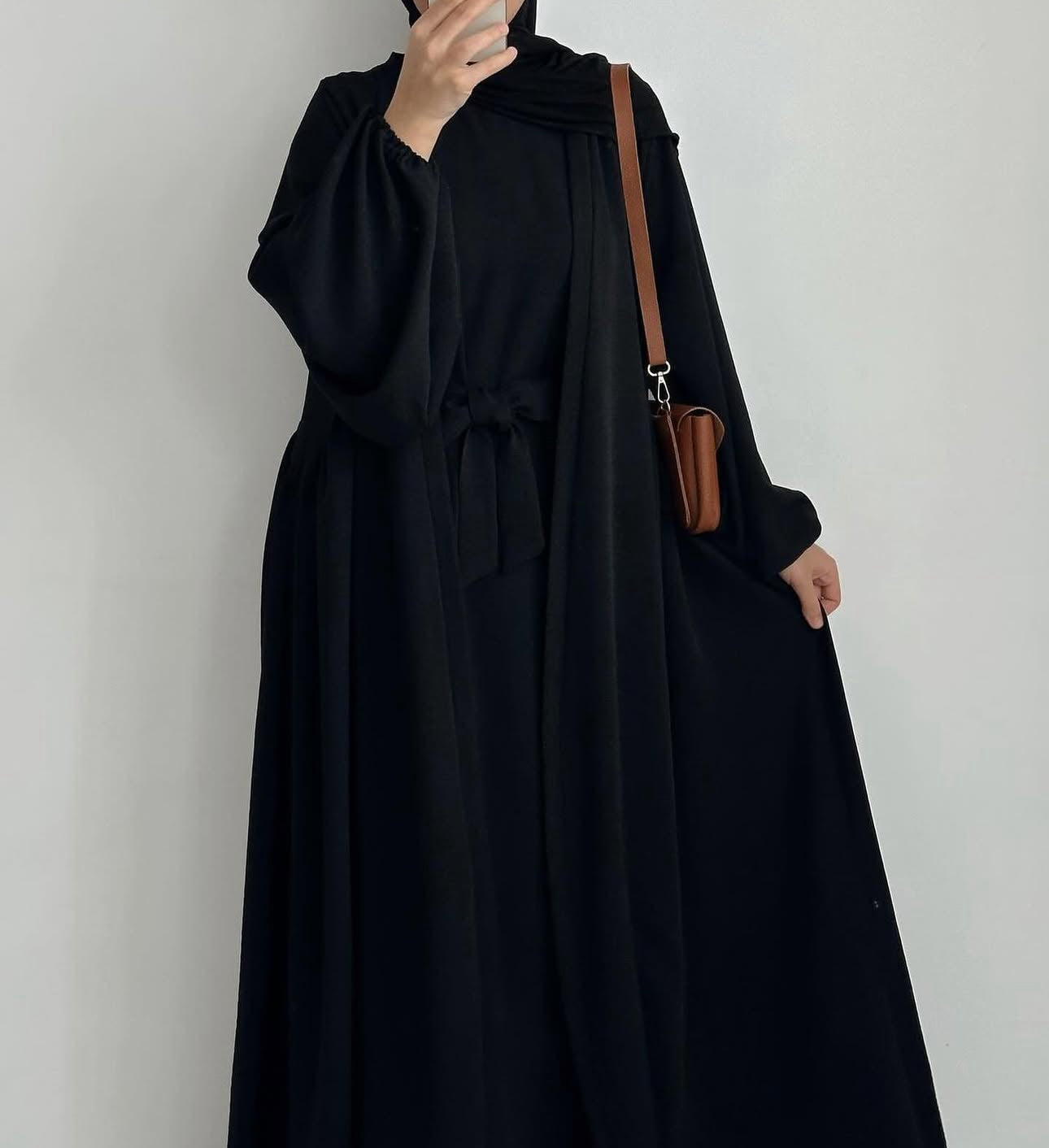 Tabassum-Four-Piece Abaya Set-Black