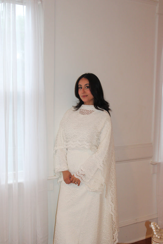 Safa-Two Piece- Lace Dress-Off White