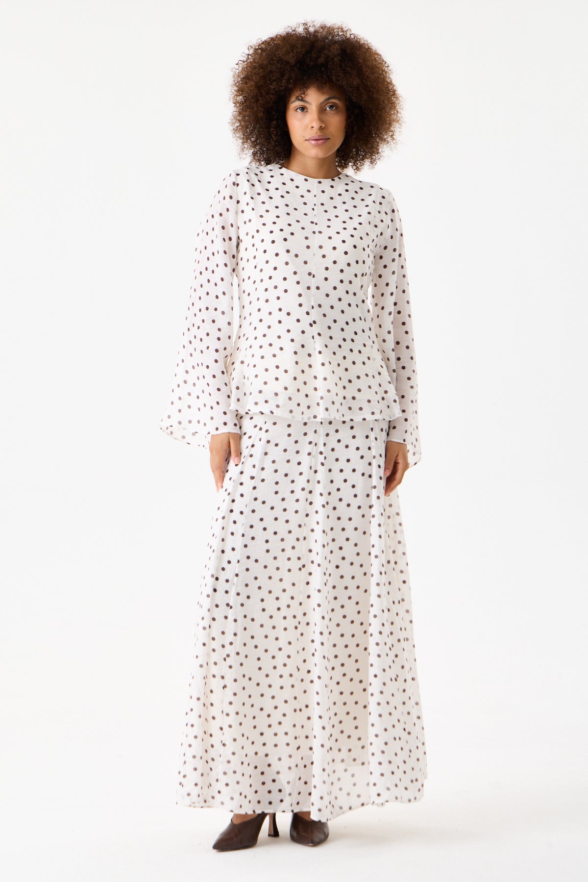Potka Dot Skirt- Off White