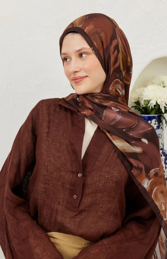 DARK GARDEN PATTERN- RAMIE HIJAB