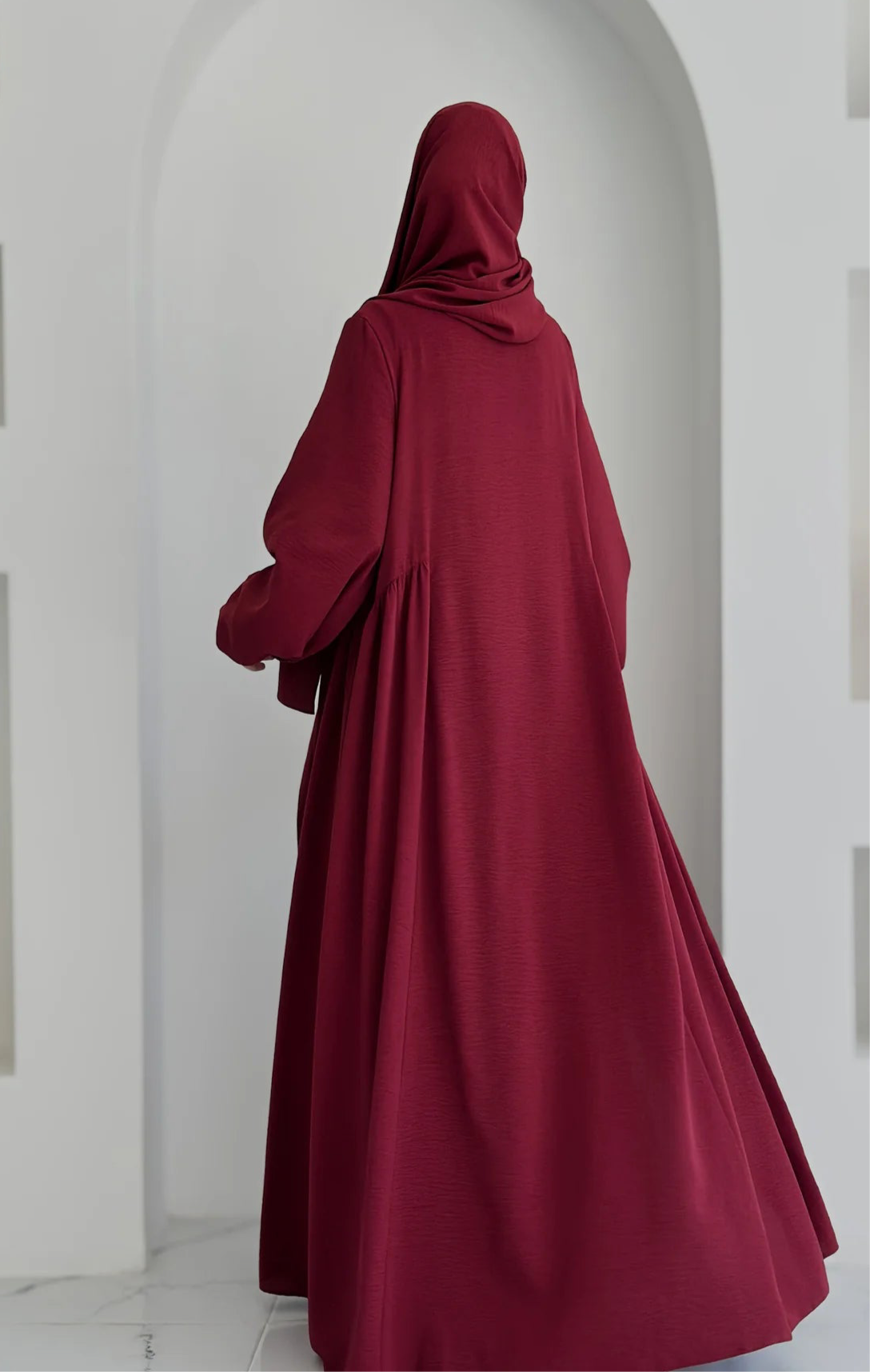 Aamina-Four-Piece Abaya Set- Ruby