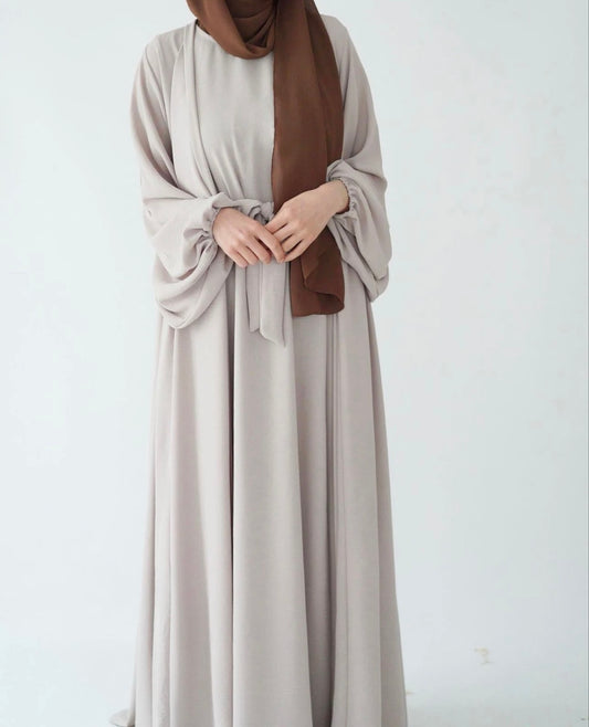 Tabassum-Four-Piece Abaya Set-Beige