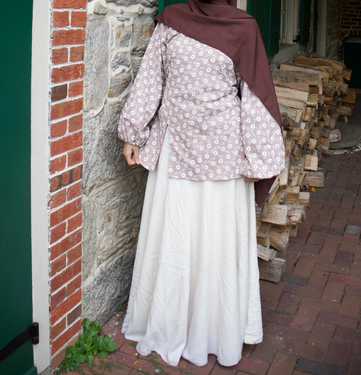 Flora 100% Cotton Top-Mauve