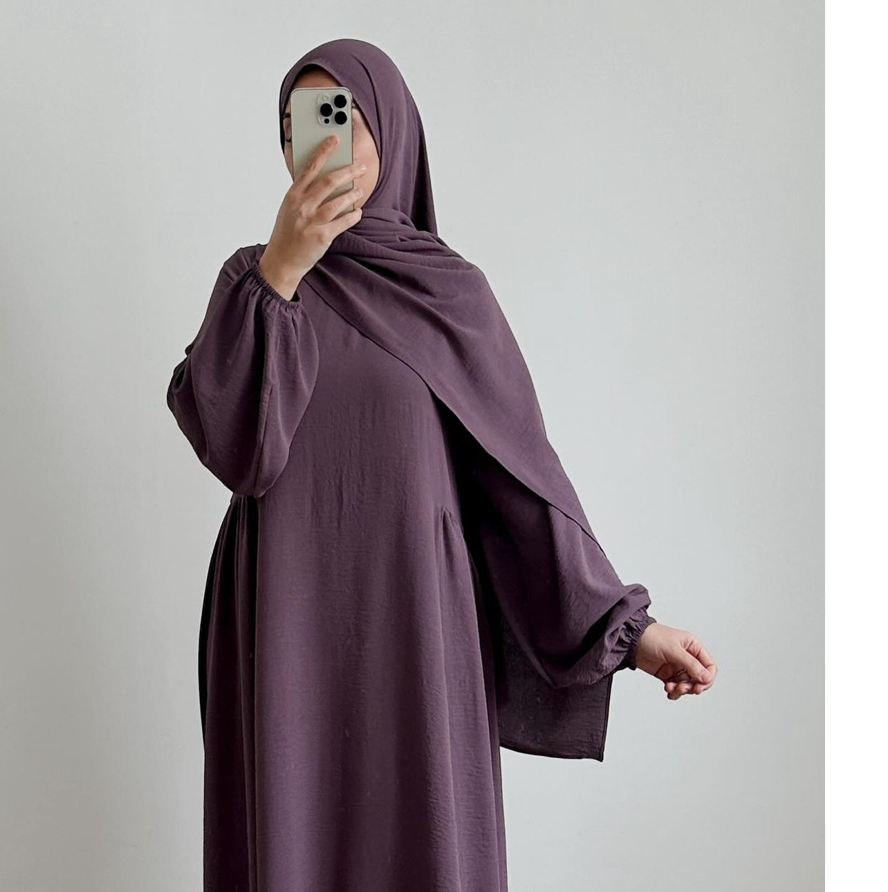 Aamina- Dress+Hijab-French violet