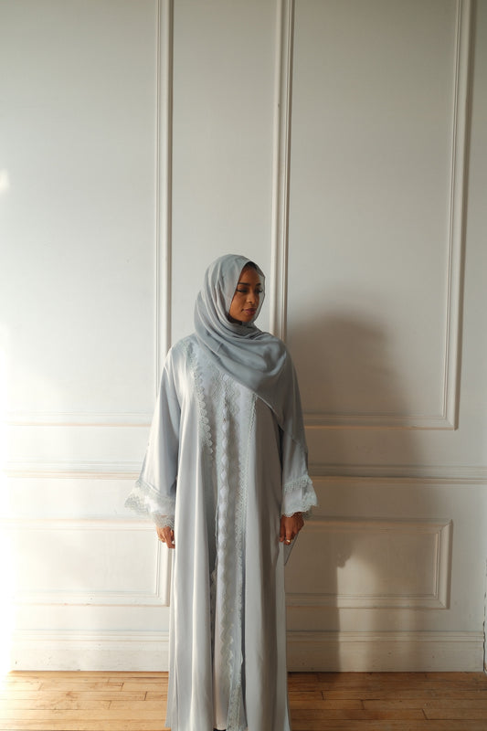 Afrin-Three Piece Lace-Abaya set-Powder Blue