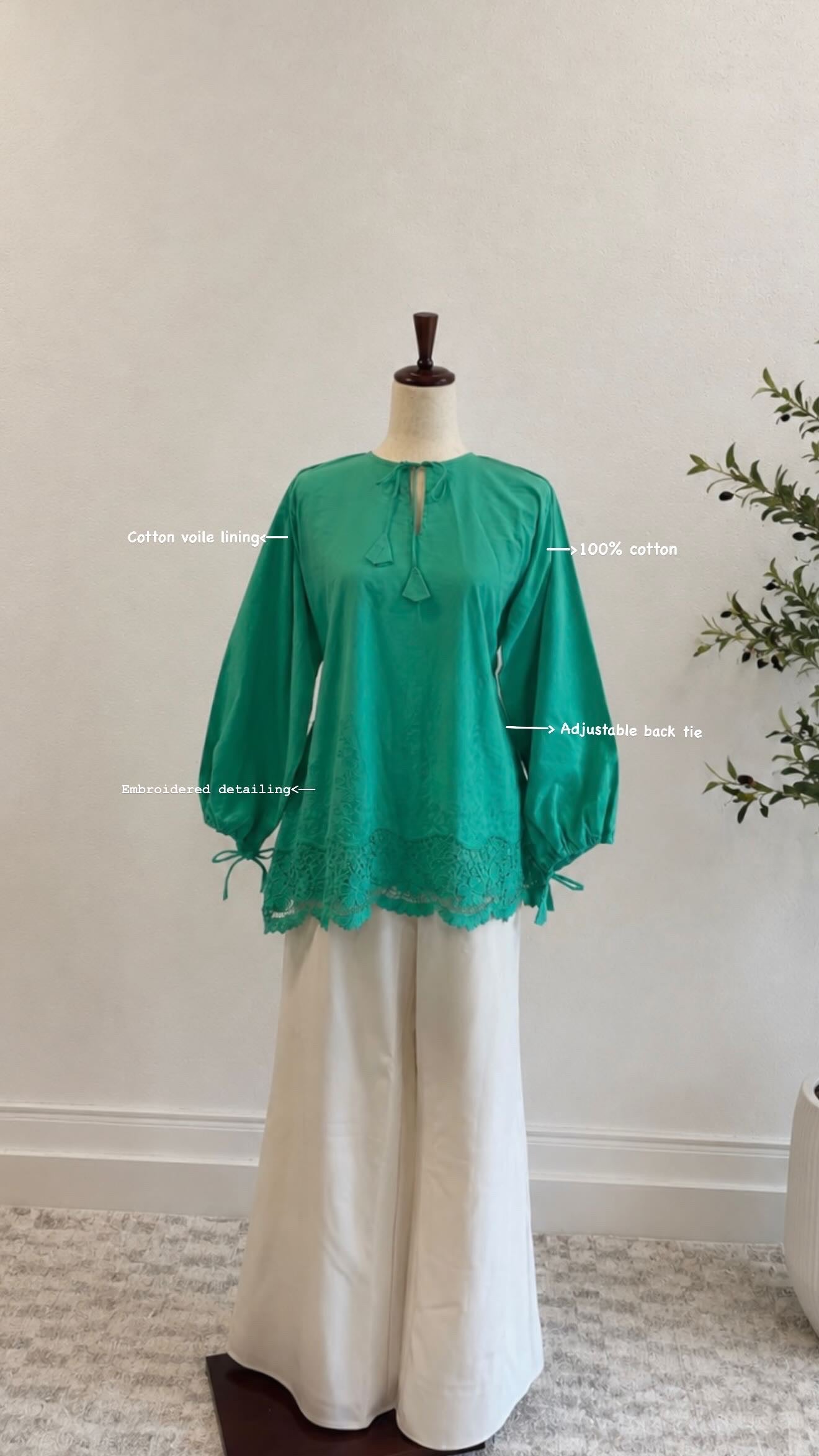 Nami Cotton Top-Mint Turquoise
