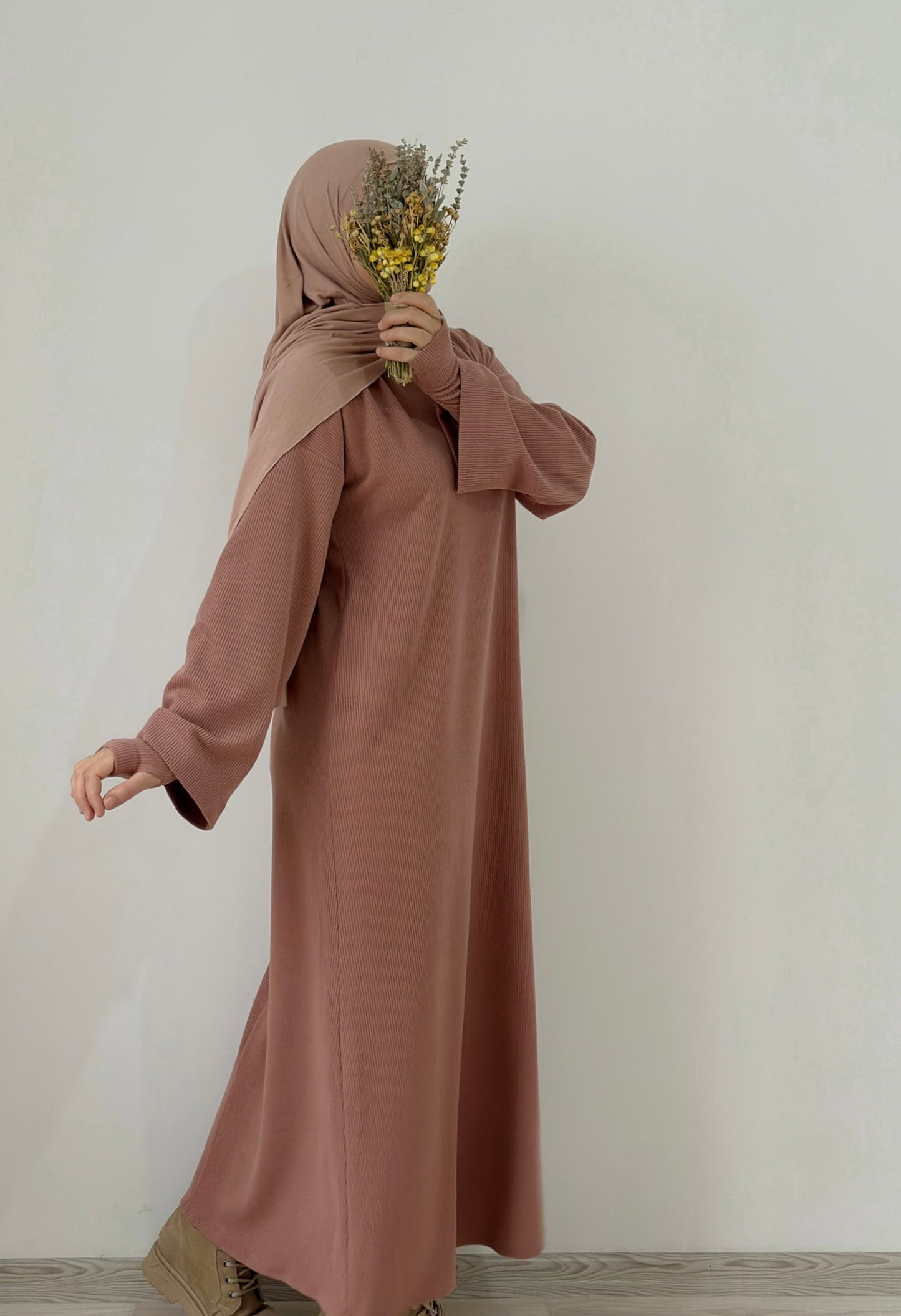 Ayah-knitted Dress Rose+Arm Sleeves