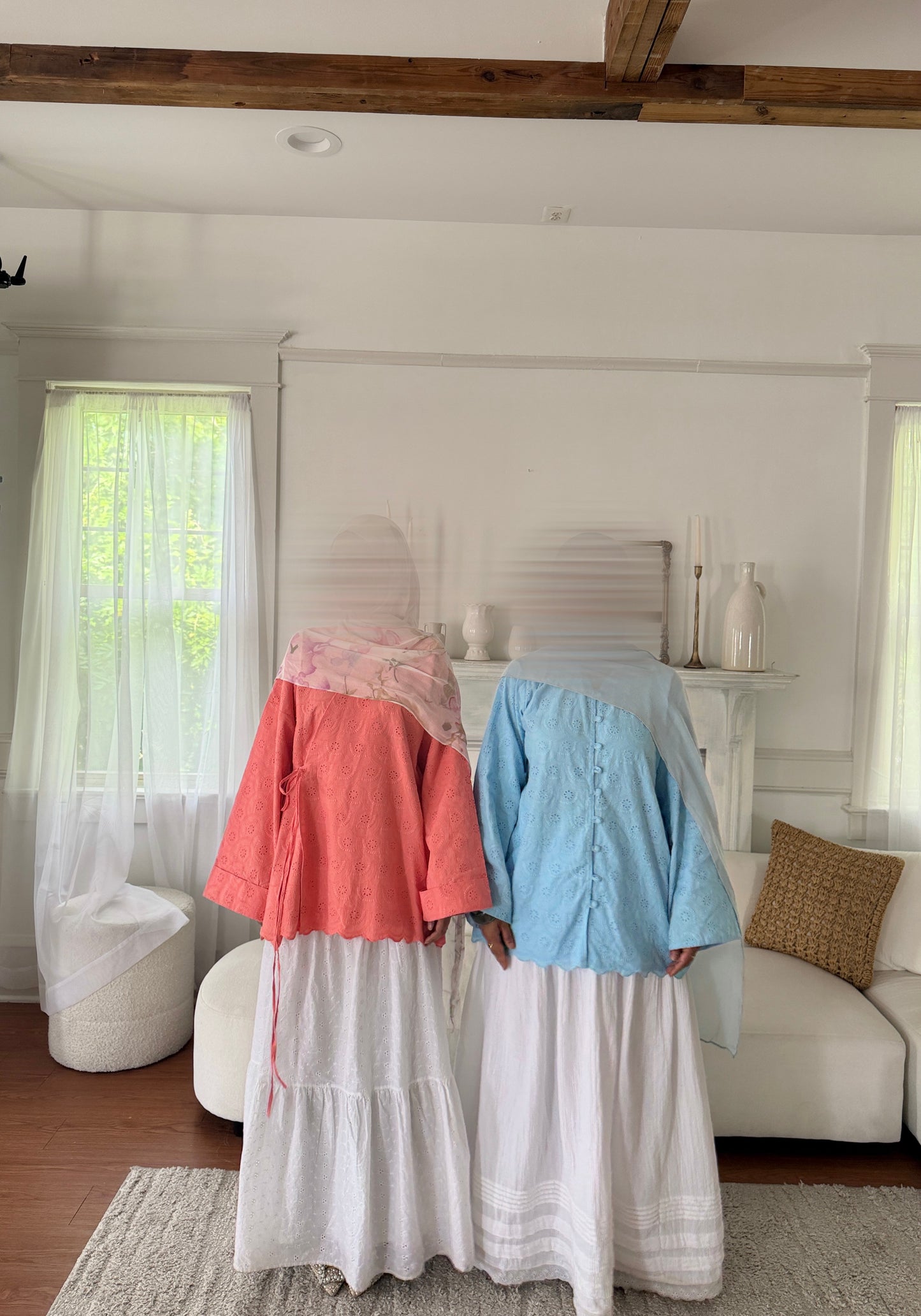 Aya-Front Button-Cotton Top-Blue
