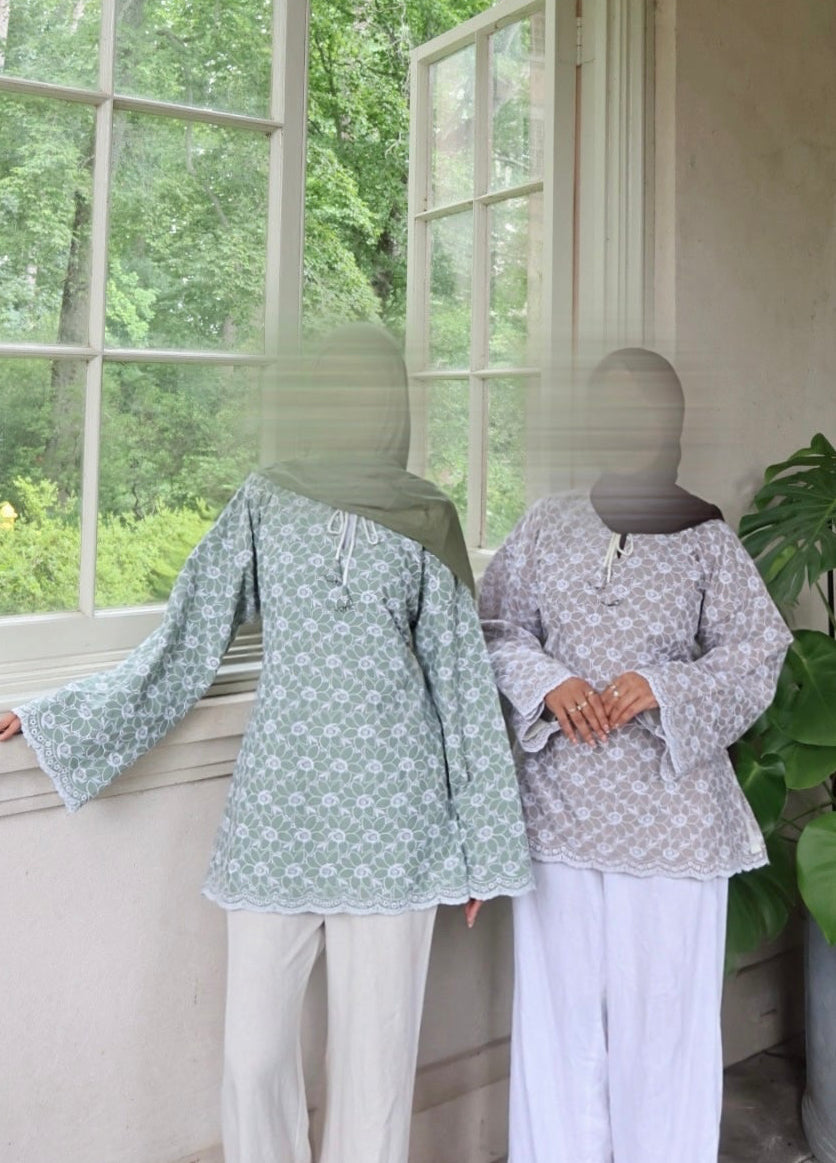 Jasmine Cotton Top-Sage