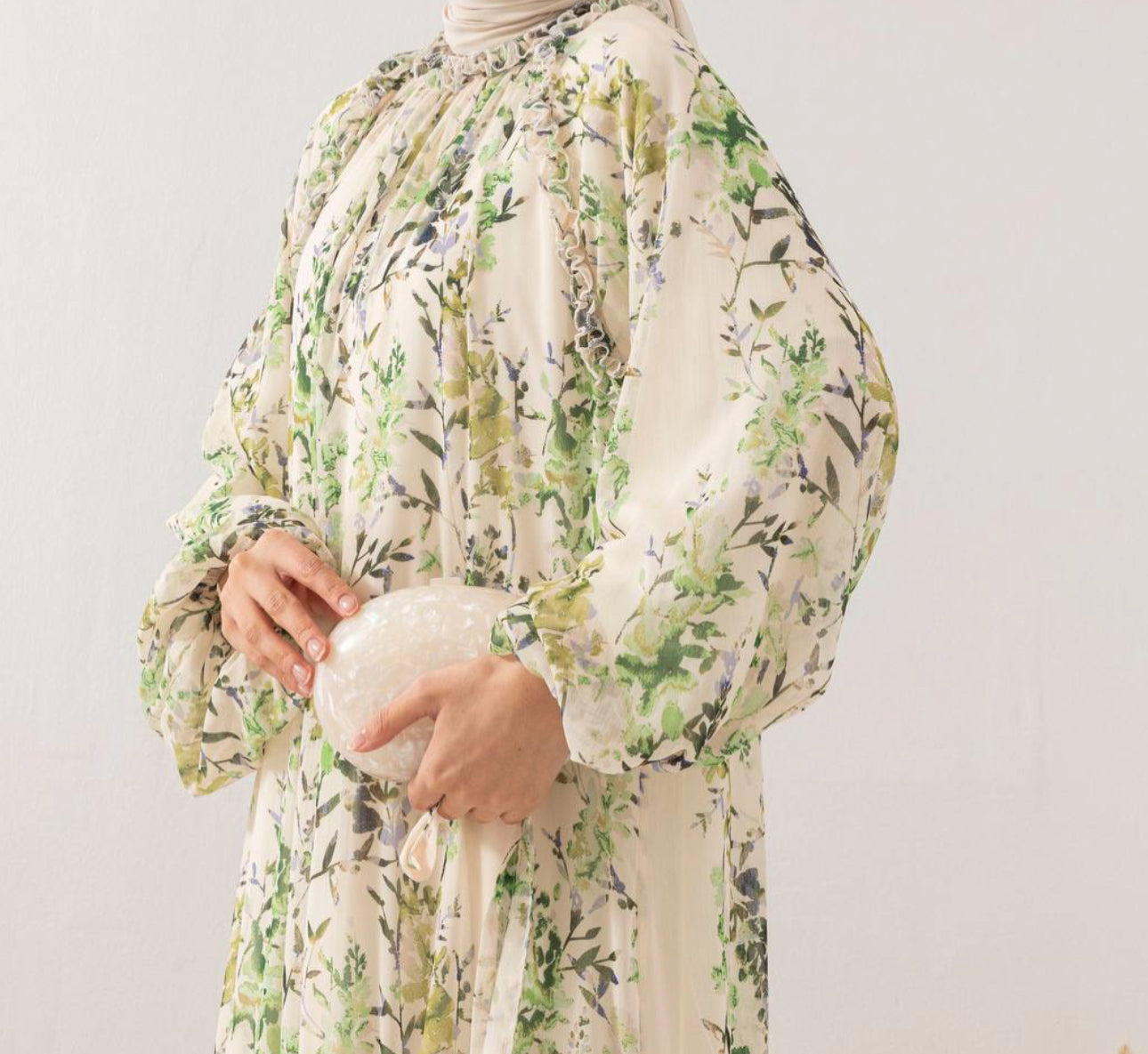 Chiffon Maxi Dress-Green