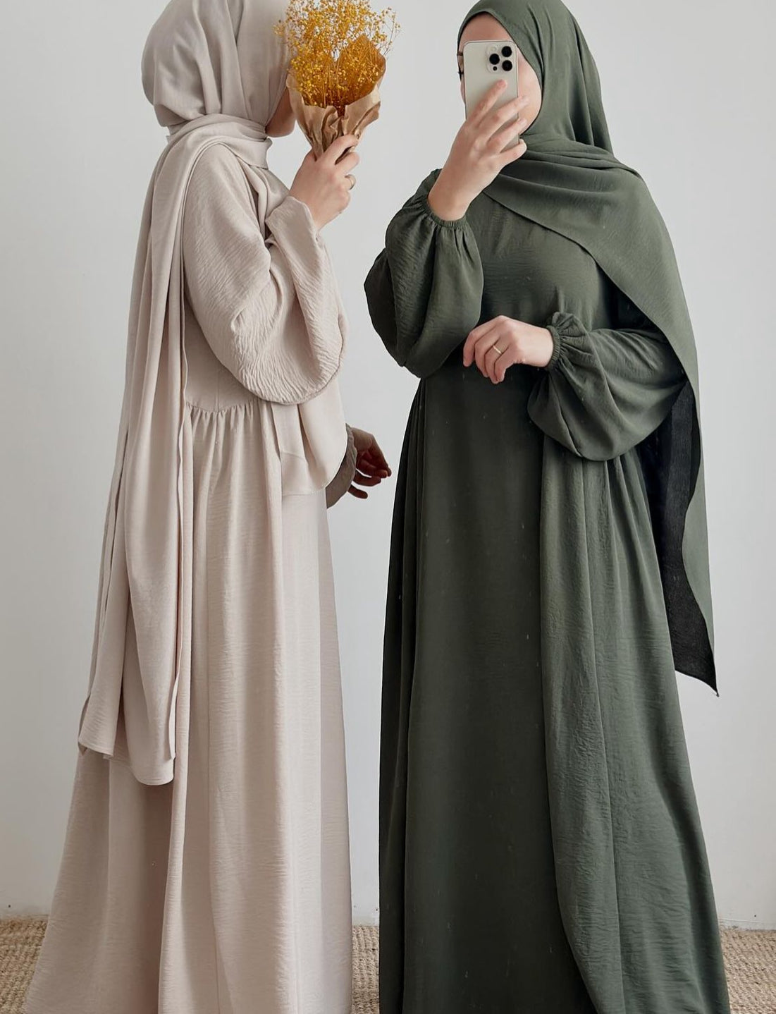 Aamina- Dress+Hijab-Beige