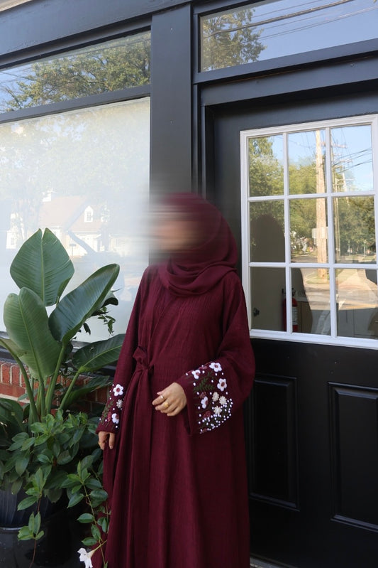 Warda-Abaya+Hijab-Burnt Maroon