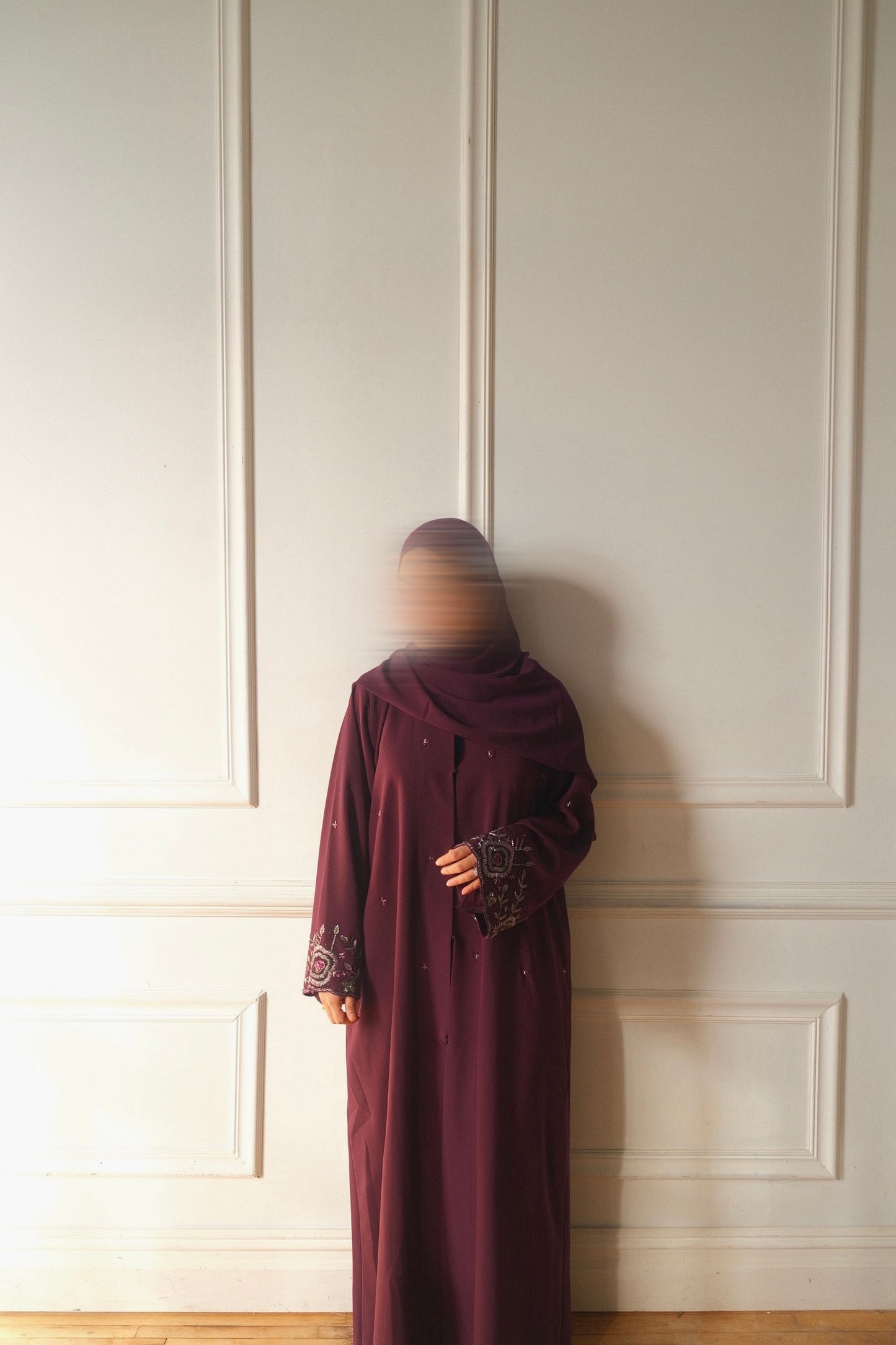 Nura-Handcrafted-Abaya set-Deep Purple