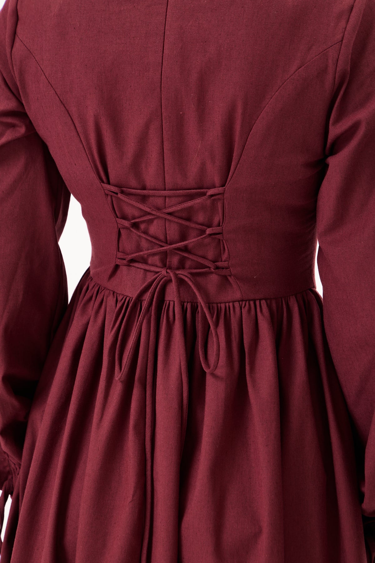 Willow-Dropped Waist- Maxi Dress-Maroon