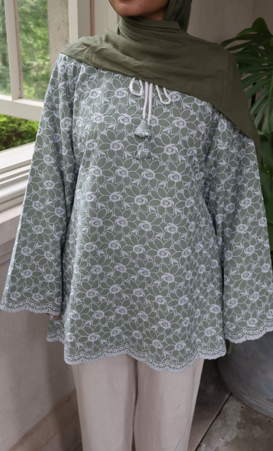 Jasmine Cotton Top-Sage