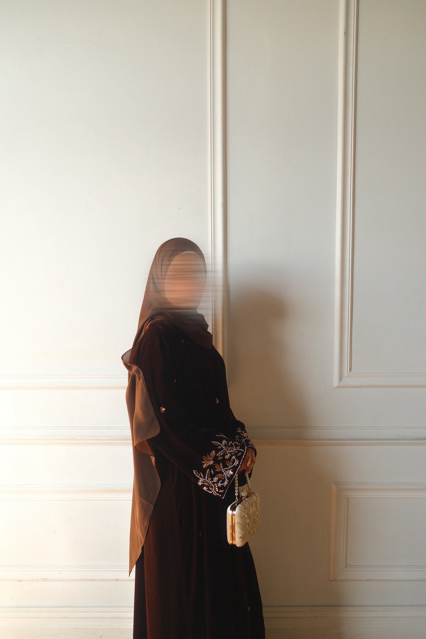 Layali-Luxury Velvet-Handcrafted-Abaya set-Brown