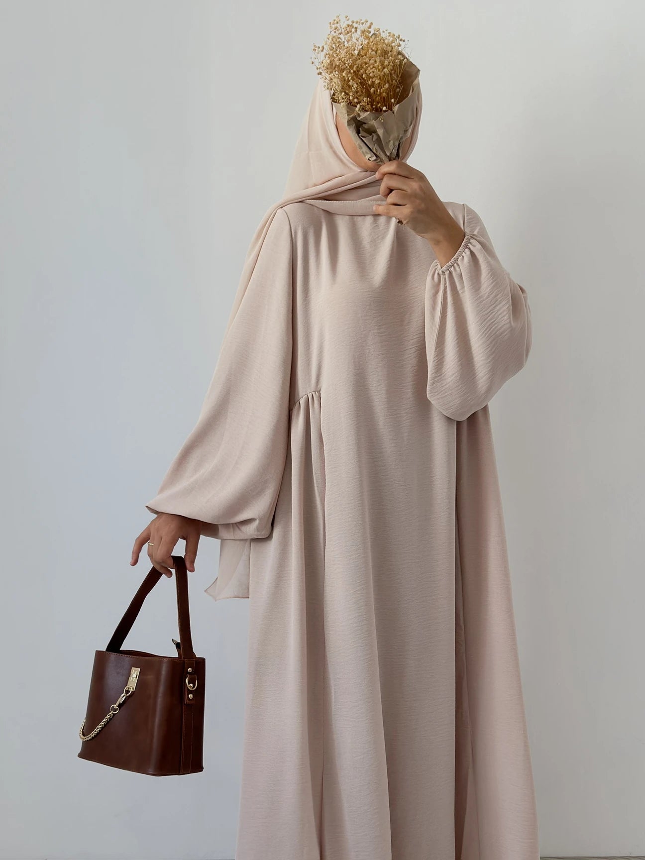 Aamina- Dress+Hijab-Beige