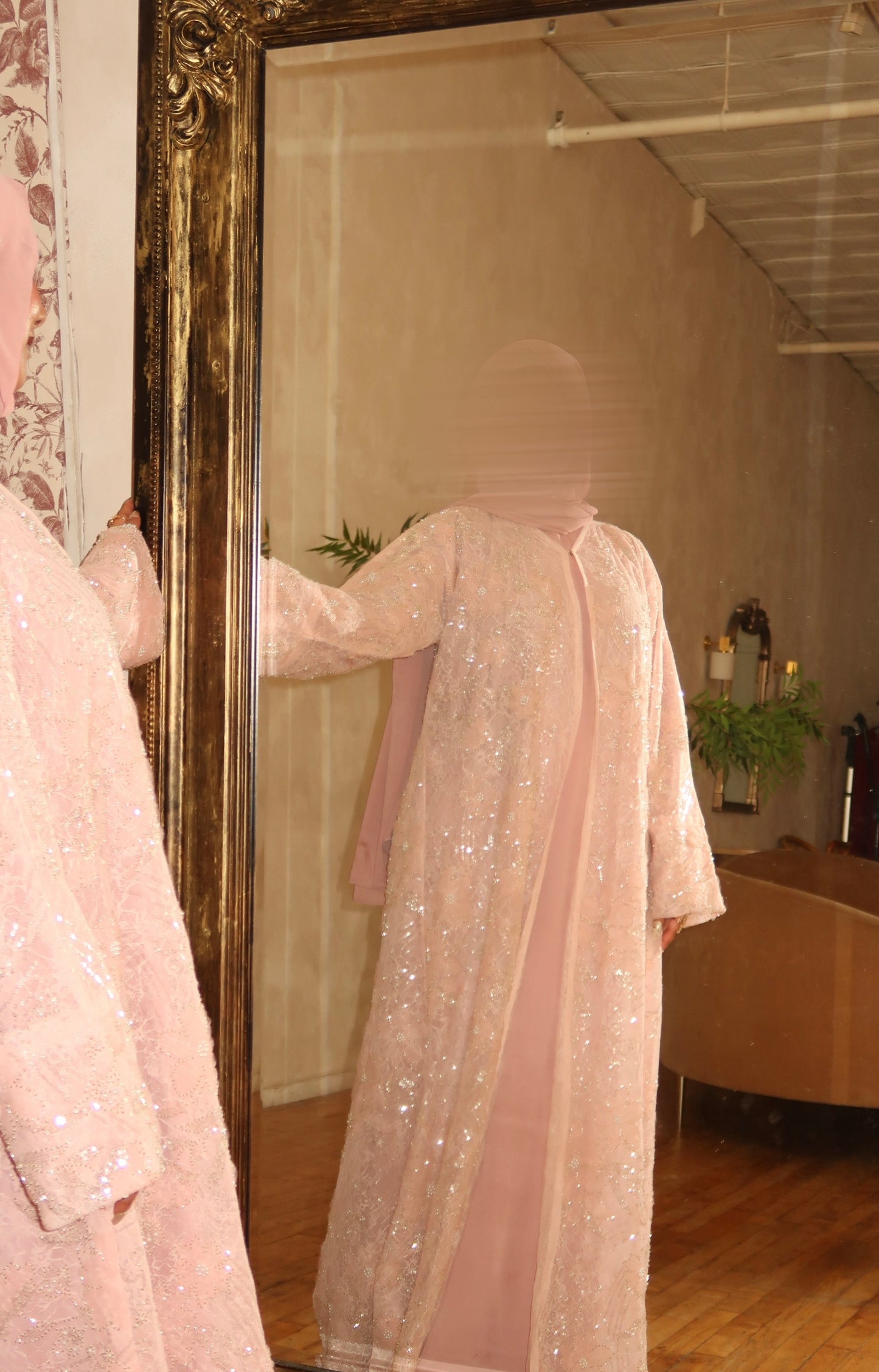 Jasmine -Lace Embellished-Four Piece-Abaya Set