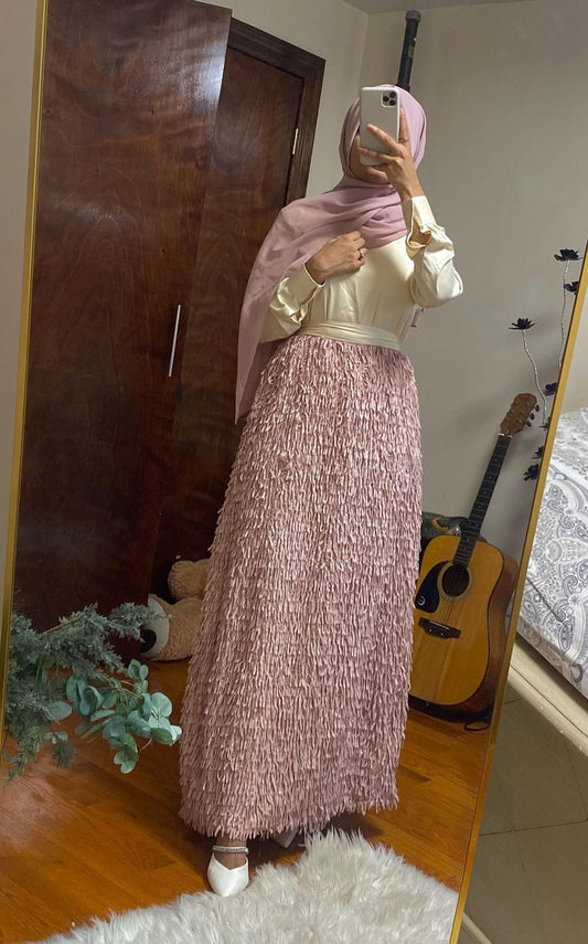 Sabrina-pink lace dress