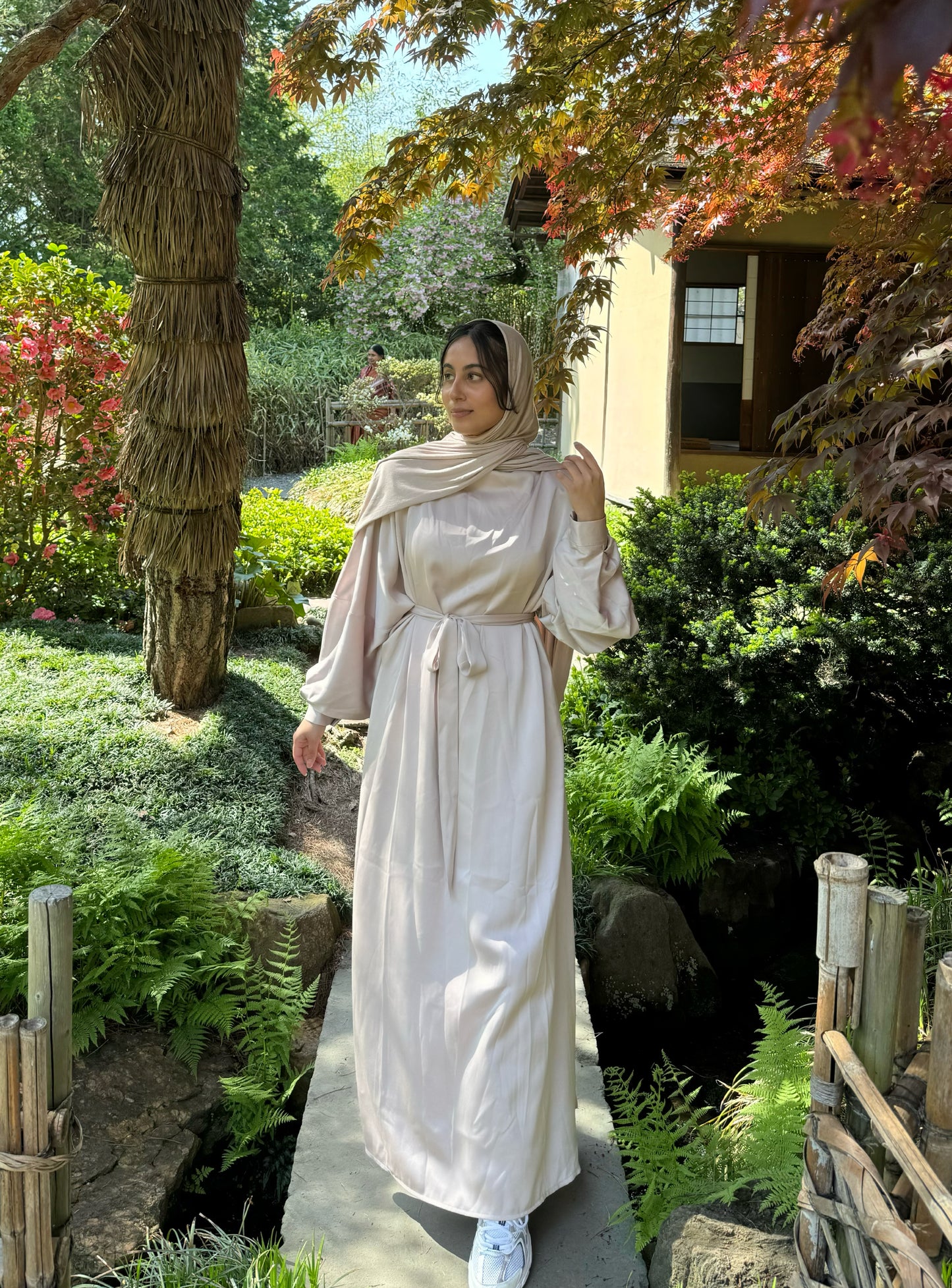 Layla-Satin Maxi Dress-Beige