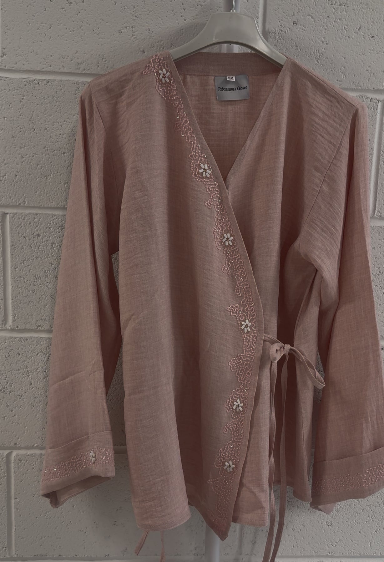 Hana-Handwork Blouse- Pink