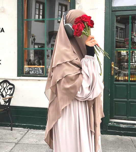 Beige Medina Silk Abaya