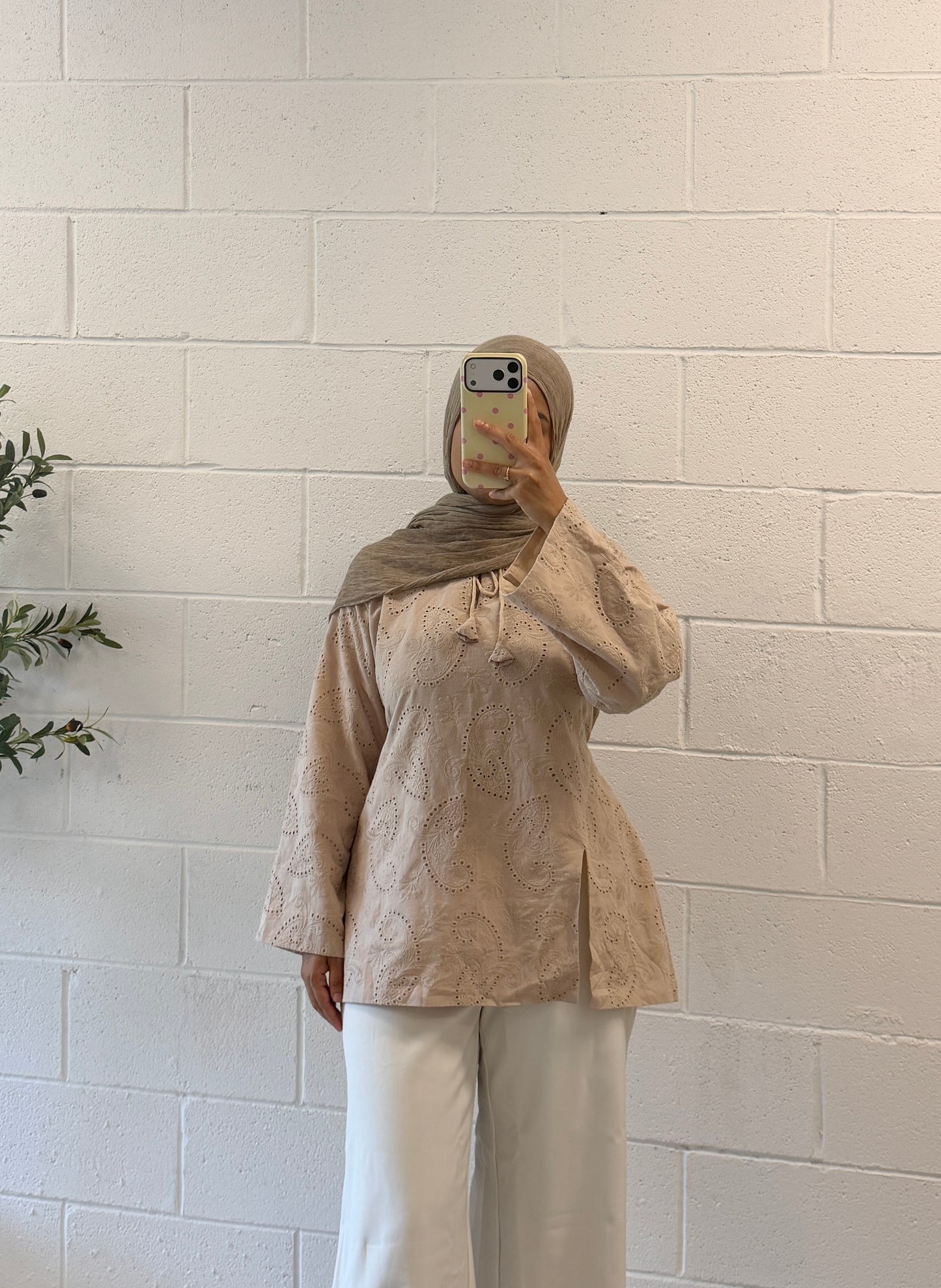 Lily Cotton Top-Sand