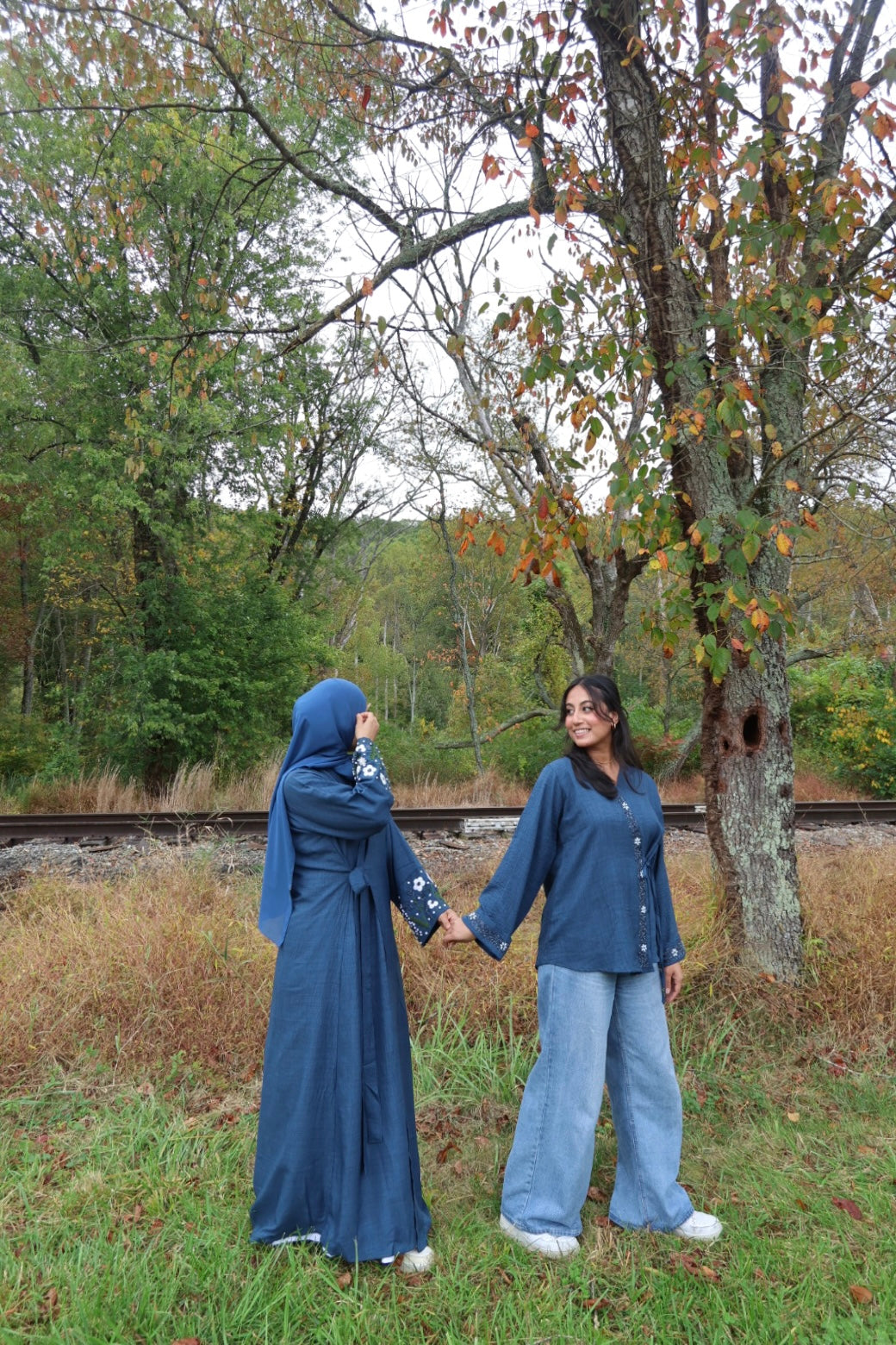 Warda-Abaya+Hijab-Denim Blue
