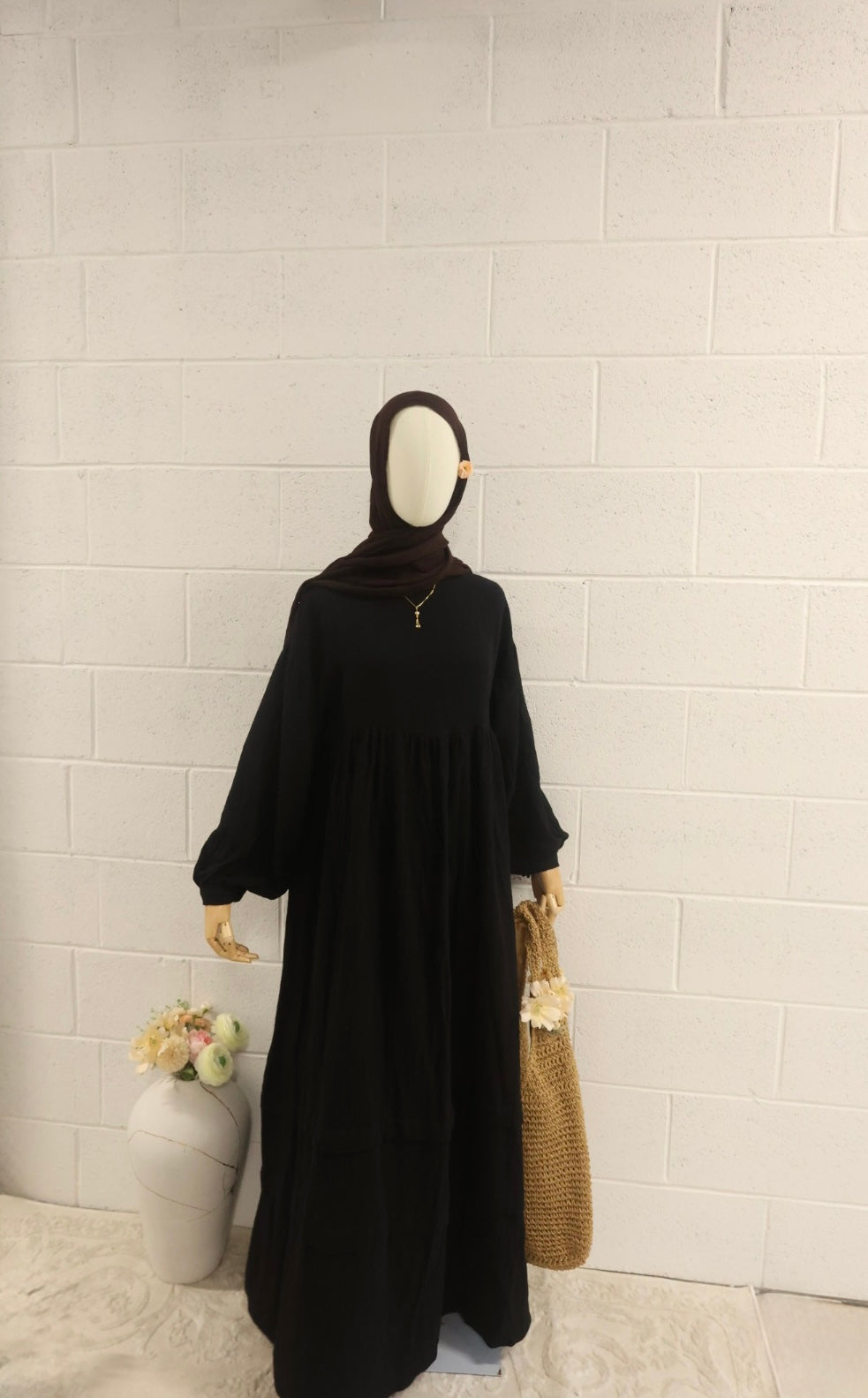Farah-Organic Muslin Dress-Black