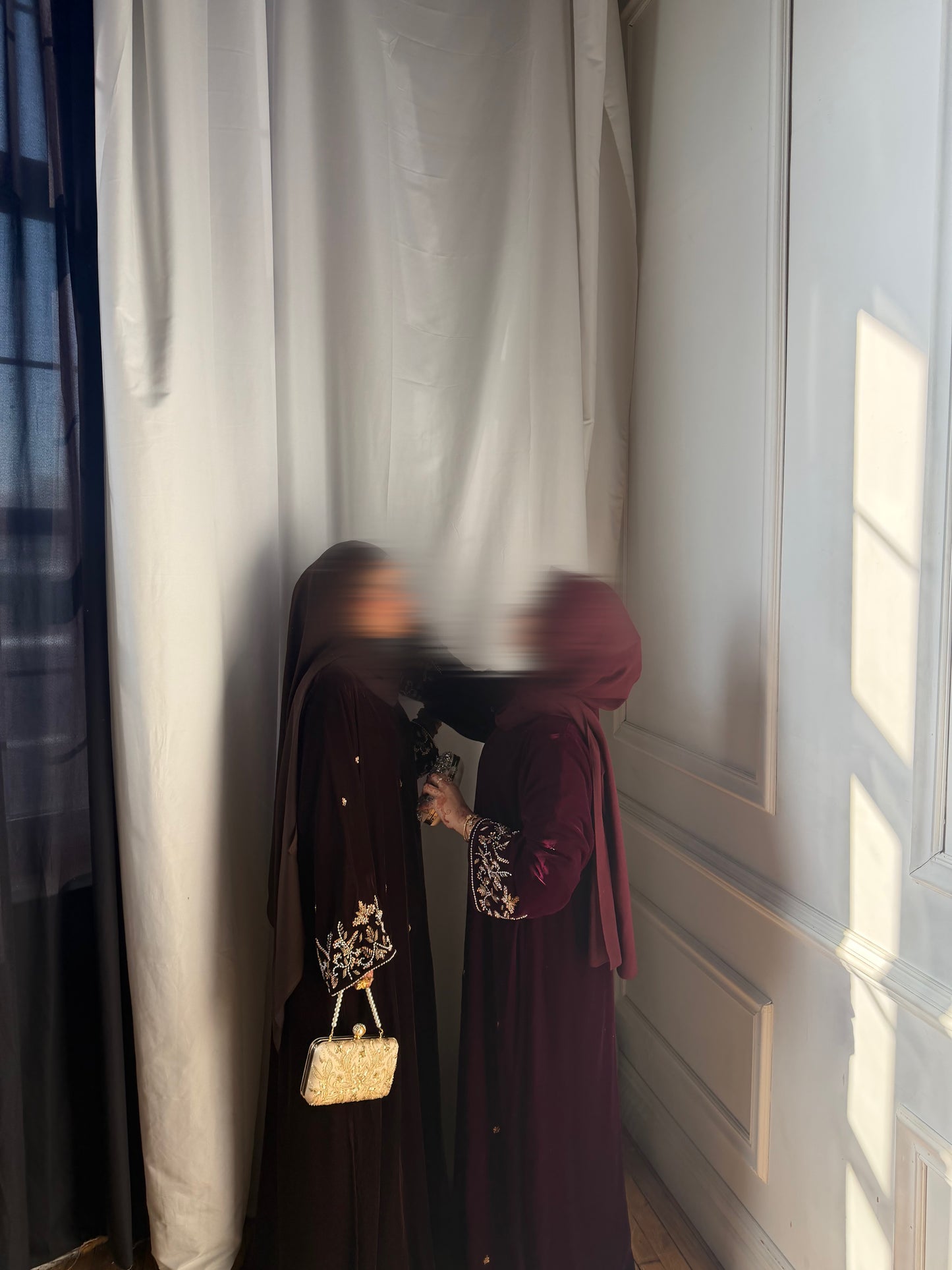 Layali-Luxury Velvet-Handcrafted-Abaya set-Maroon