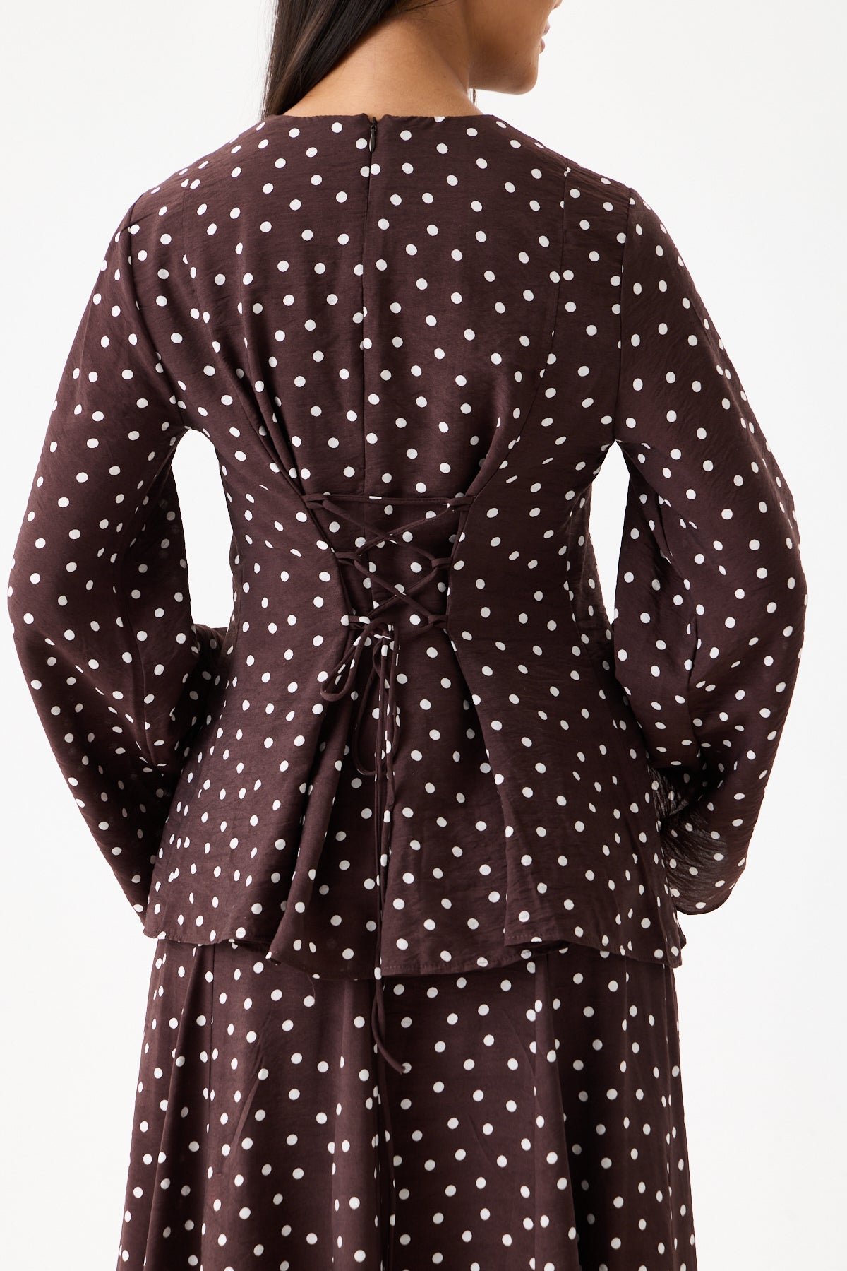 Potka Dot Top-Brown