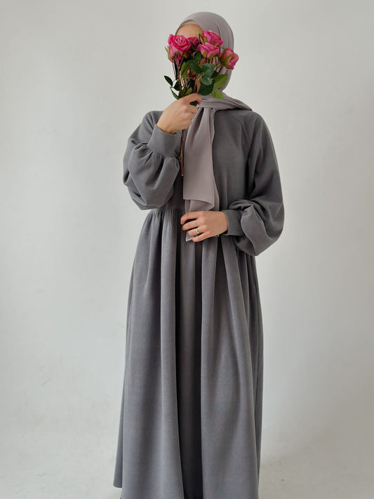 Amira-knitted Dress-Gray