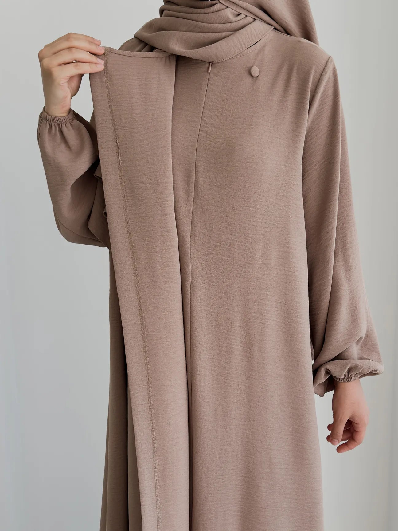 Aiza- Dress+Hijab-Mocha-Nursing Friendly