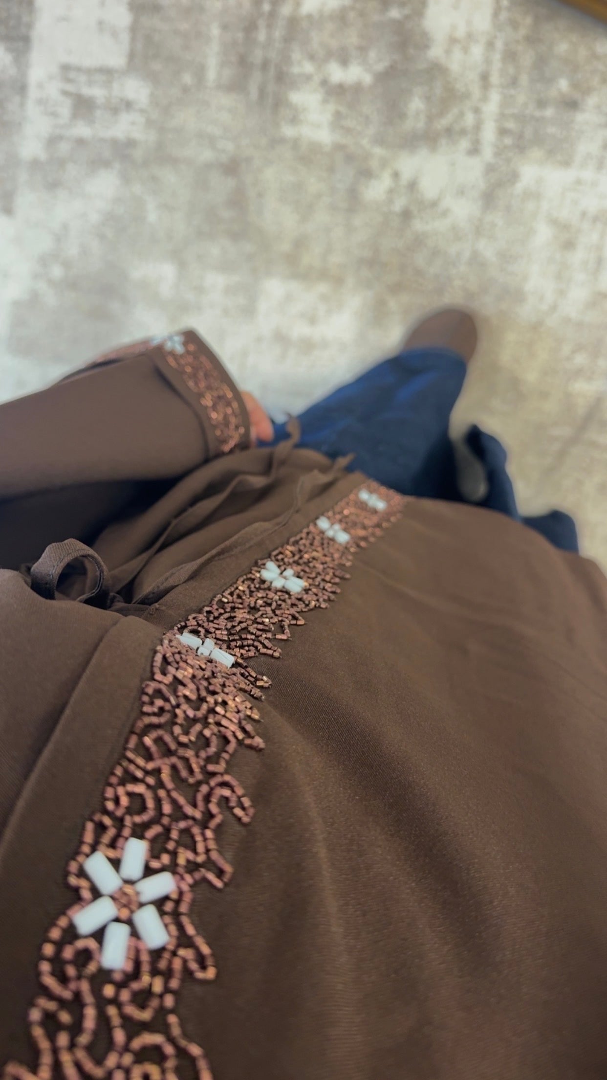 Hana-Handwork Blouse- Brown