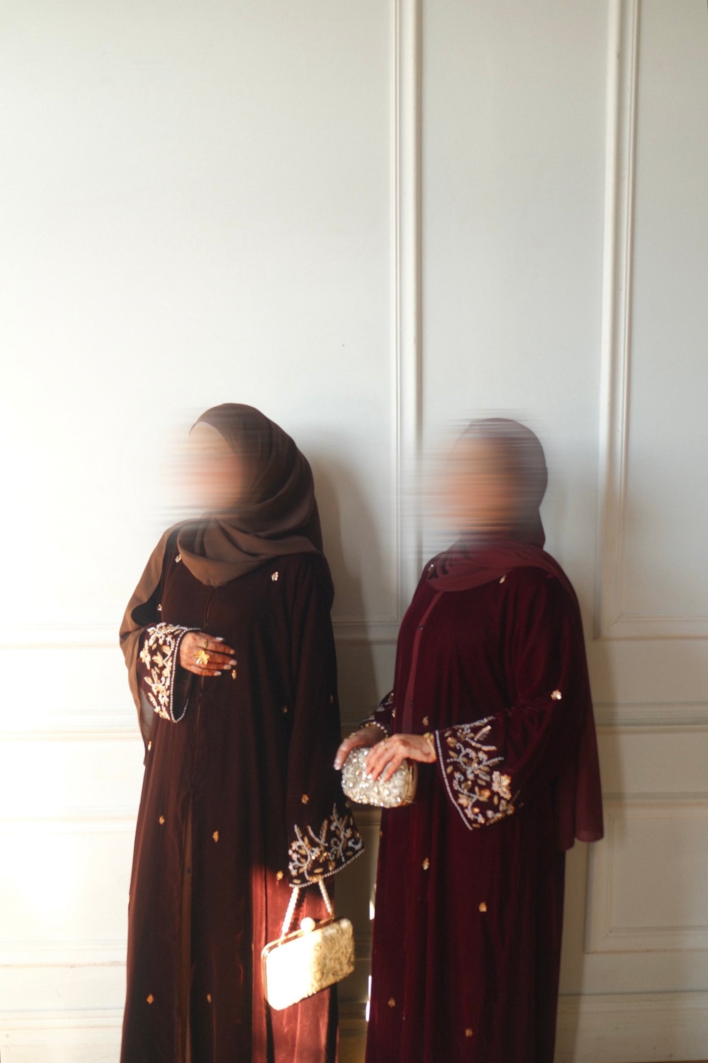 Layali-Luxury Velvet-Handcrafted-Abaya set-Brown