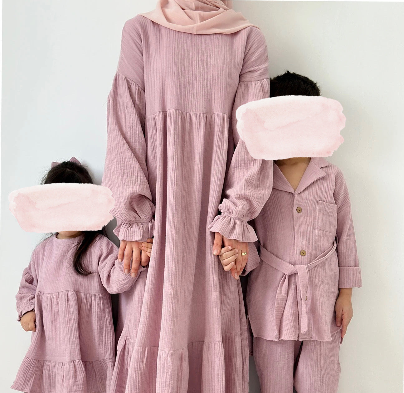 Unisex-Muslin-Two piece set-lavender pink