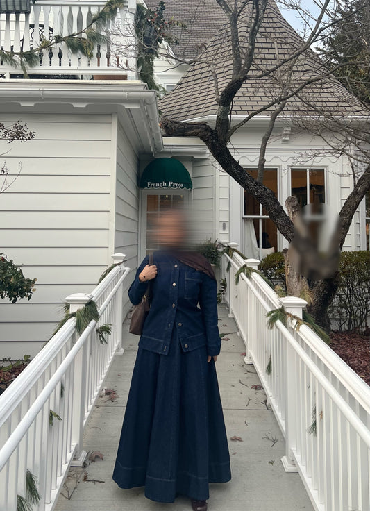 Denim Set-Dark Blue-100% Cotton