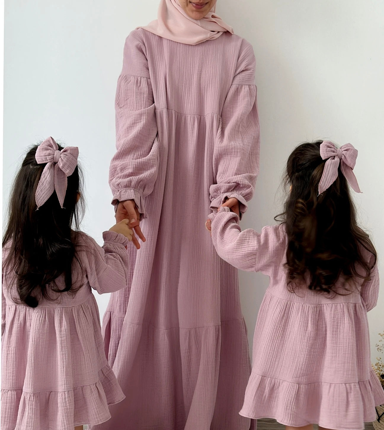 Baby Girl Dress+Bow-Lavender Pink