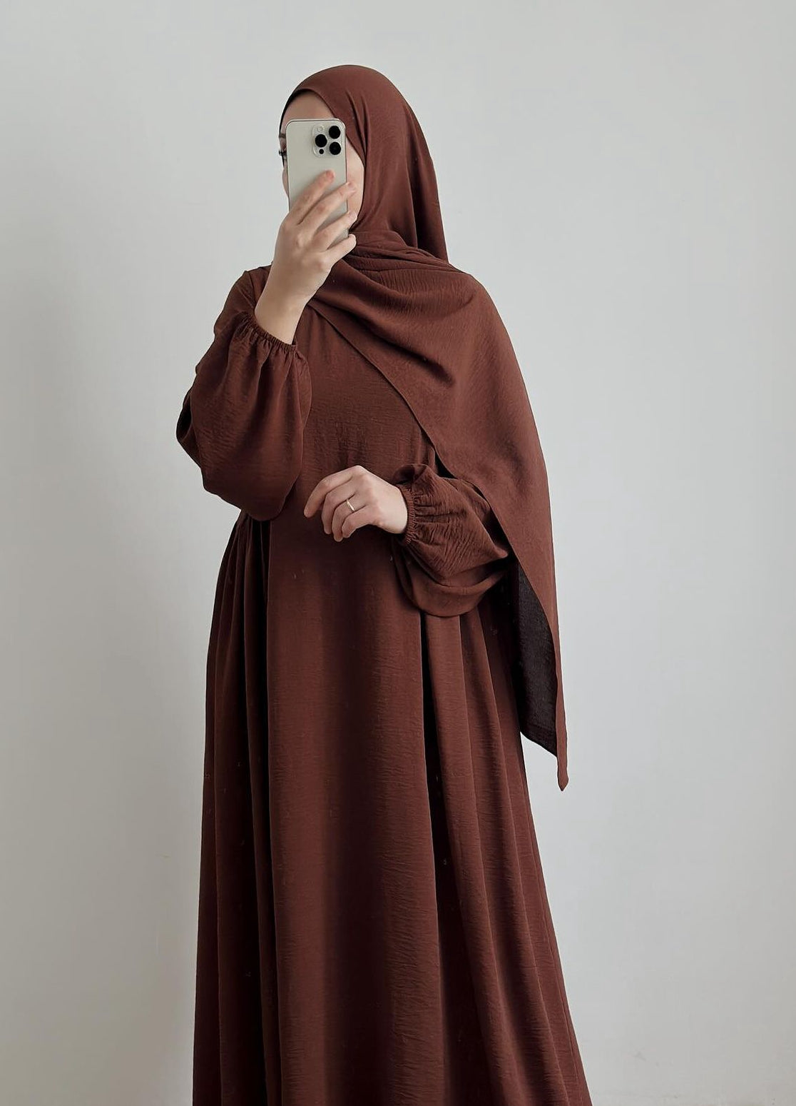 Aamina- Dress+Hijab-Brown