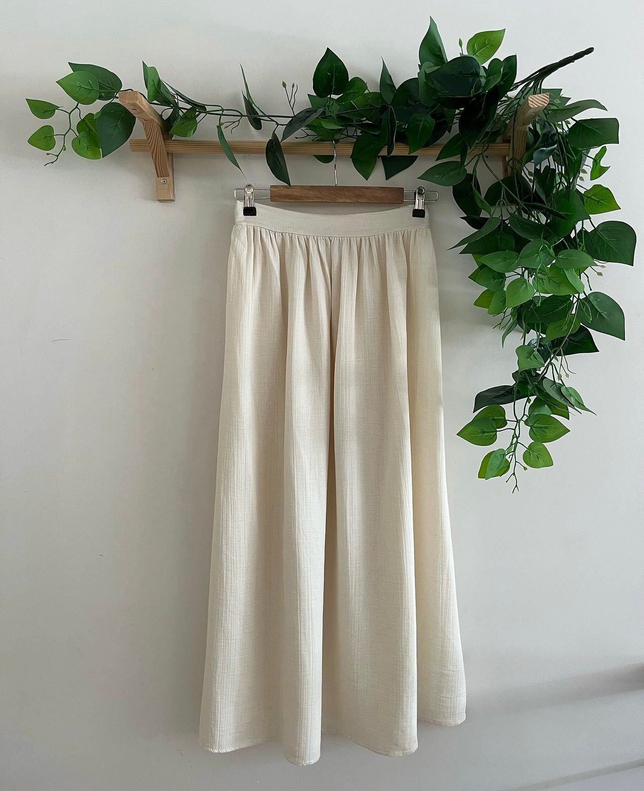 Muslin Skirt and Shirt Set-Cream