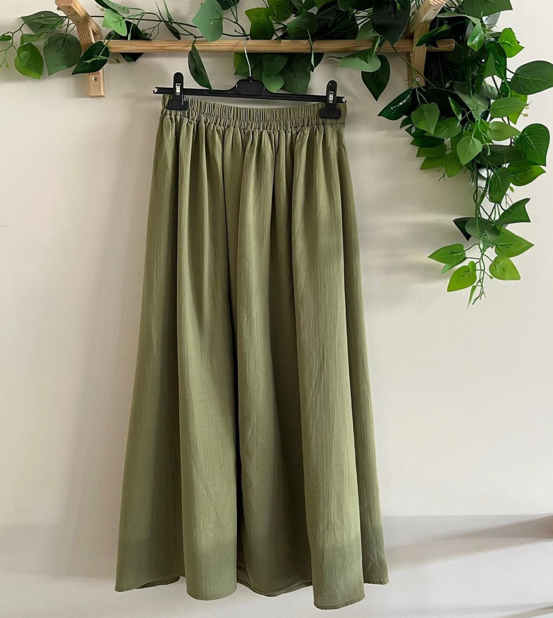 Muslin Skirt and Shirt Set-Olive