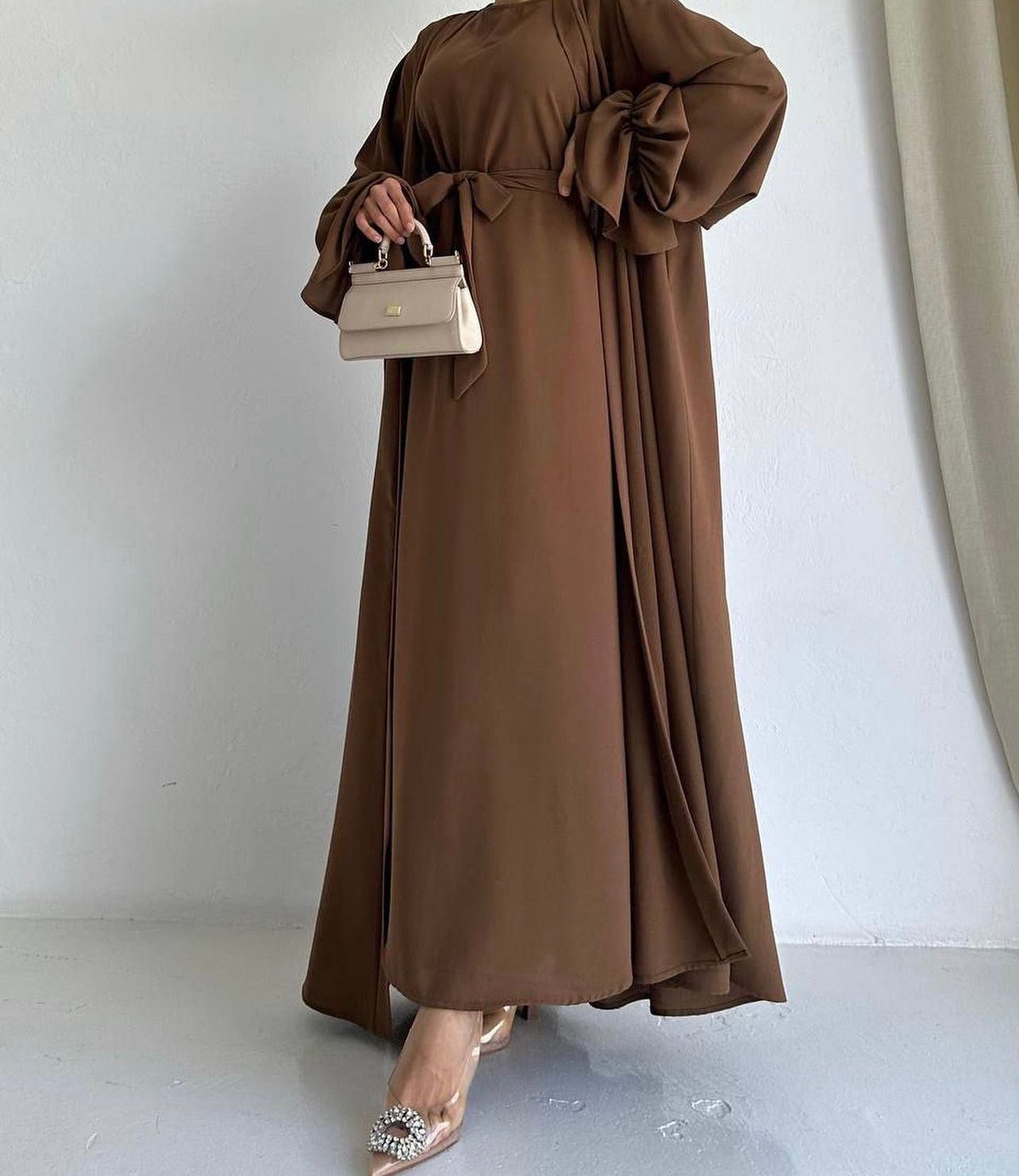 Brown Two-Piece Abaya Set