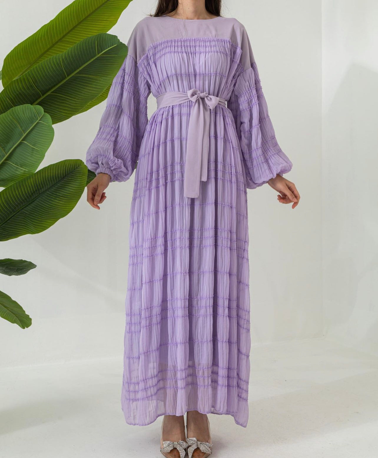 Lavender Crinkle Maxi dress