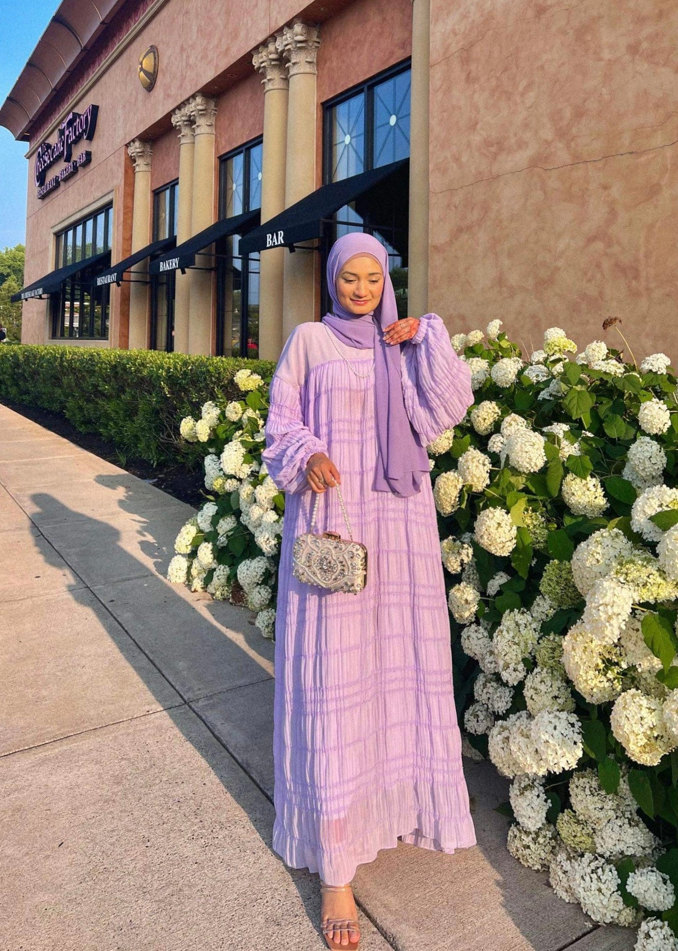 Lavender Crinkle Maxi dress